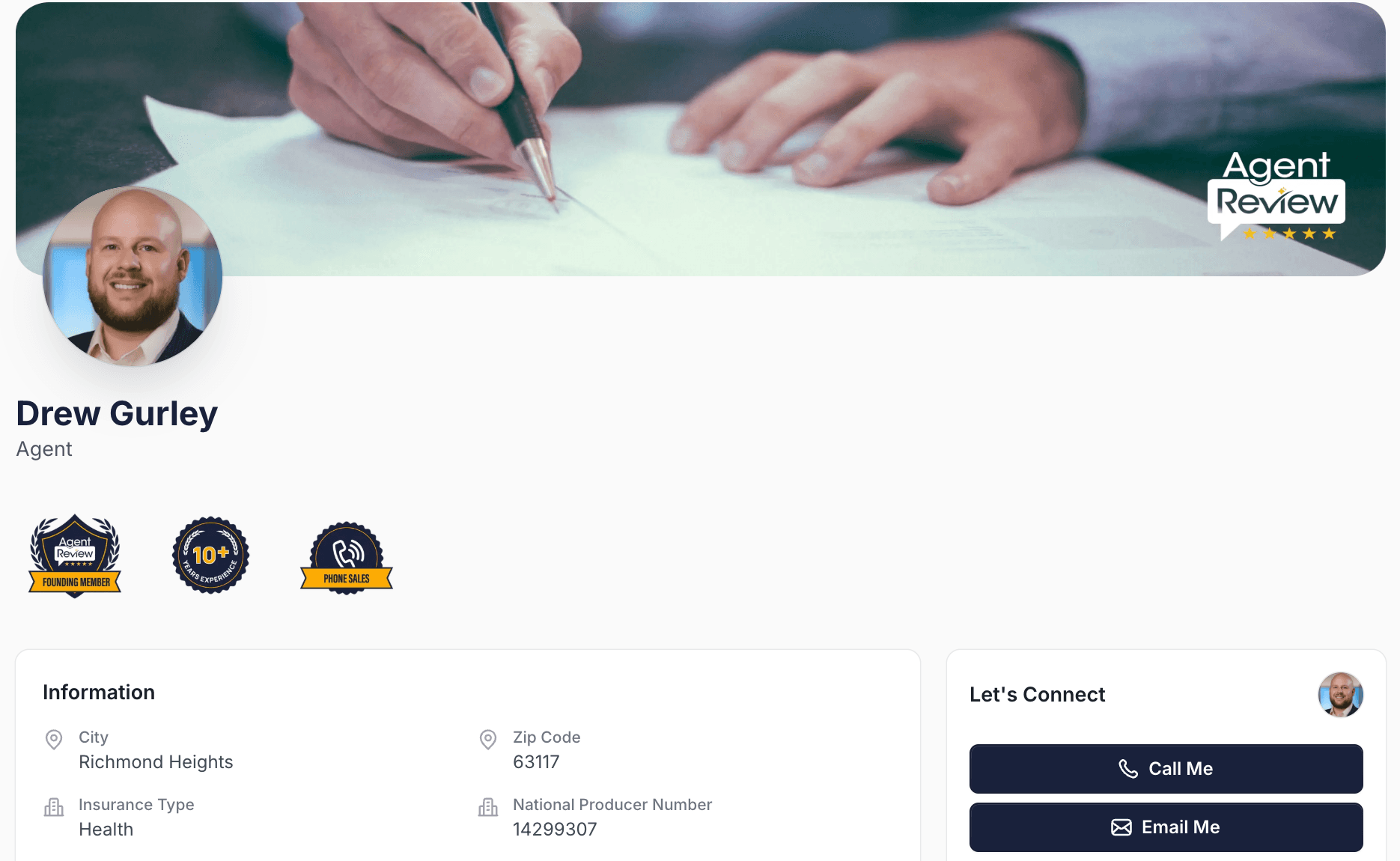 Agent Review profile preview
